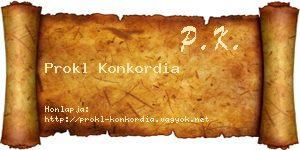Prokl Konkordia névjegykártya